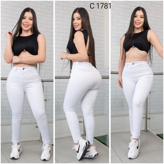 Jean blanco levanta cola ref 1781