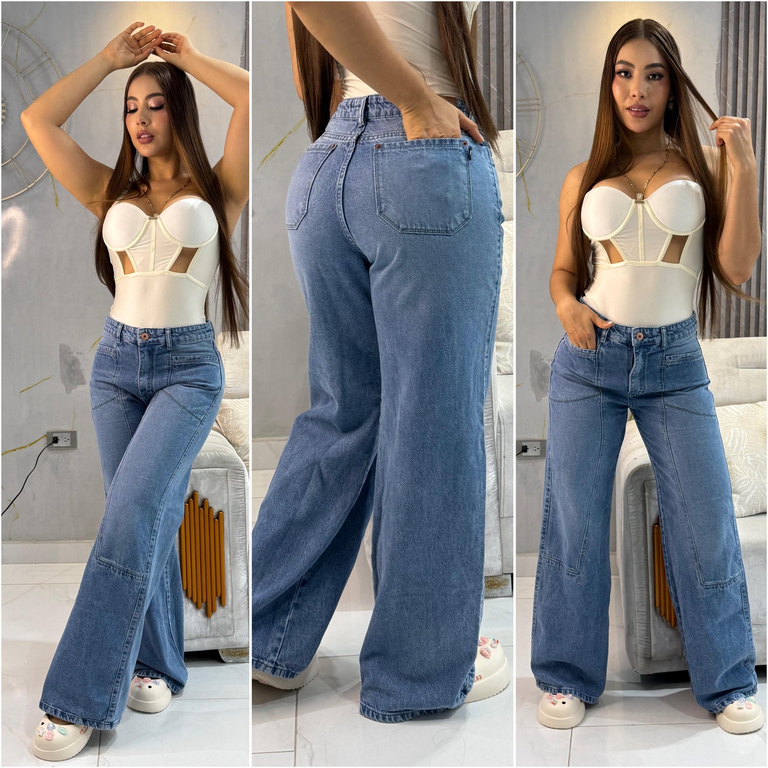 Jean wide leg bota recta ref 0071
