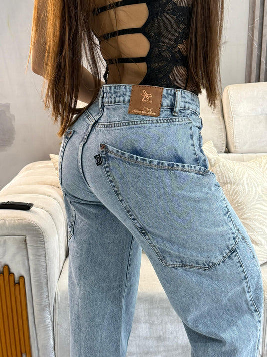 Jean wide leg bota recta ref 0072
