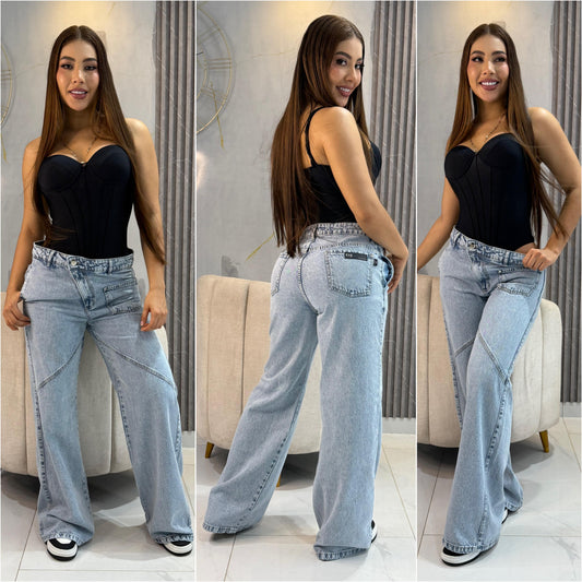 Jean wide leg bota recta ref 0073