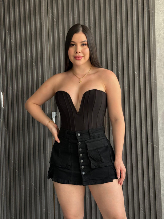 Falda short negra ref 6181